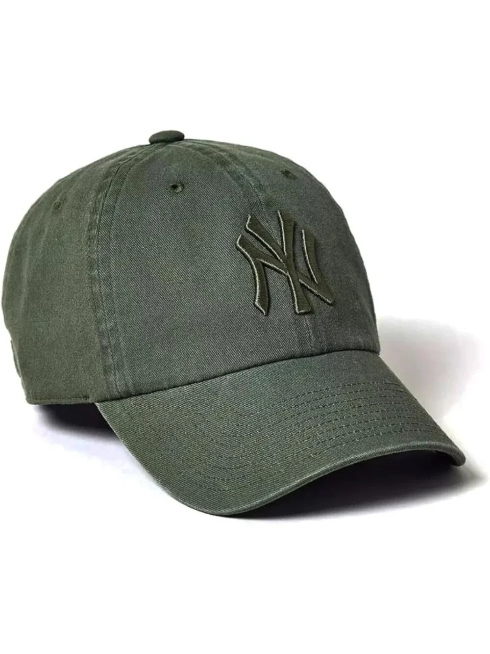 Classic Olive Adjustable Dad Hat - NY Yankees Style Cap, Perfect for Casual Wear